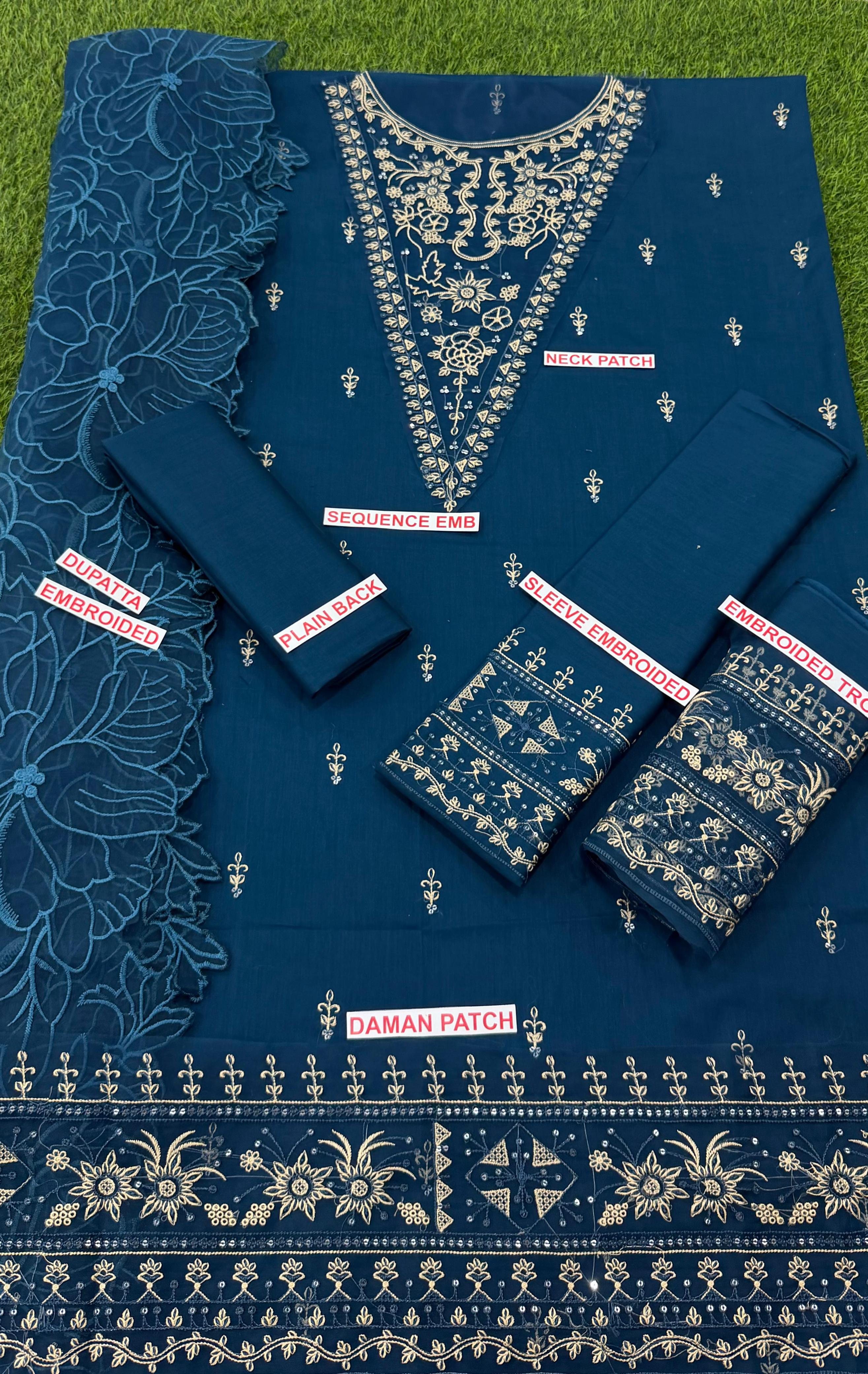 ALLYS EMBROIDERED 3PC LAWN