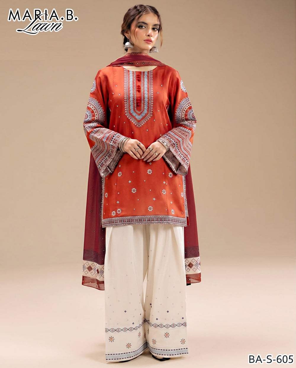 MARIA.B EMBROIDED 3PC LAWN