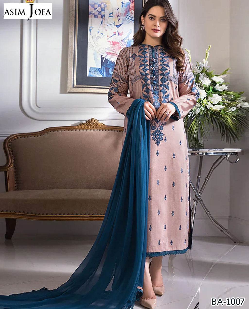 ASIM JOFA EMBROIDERED 3PC LAWN