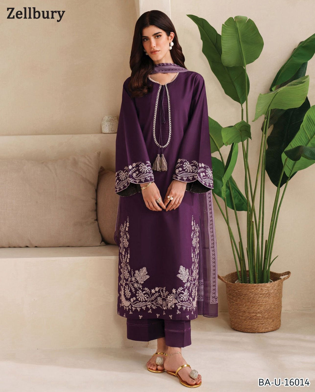 ZELLBURY EMBROIDERED 2PC