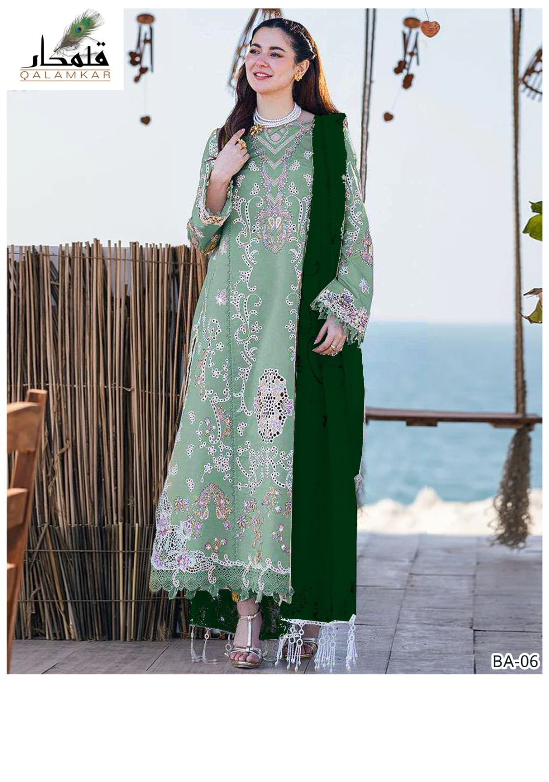 QALAMKAR EMBROIDERED 3PC LAWN