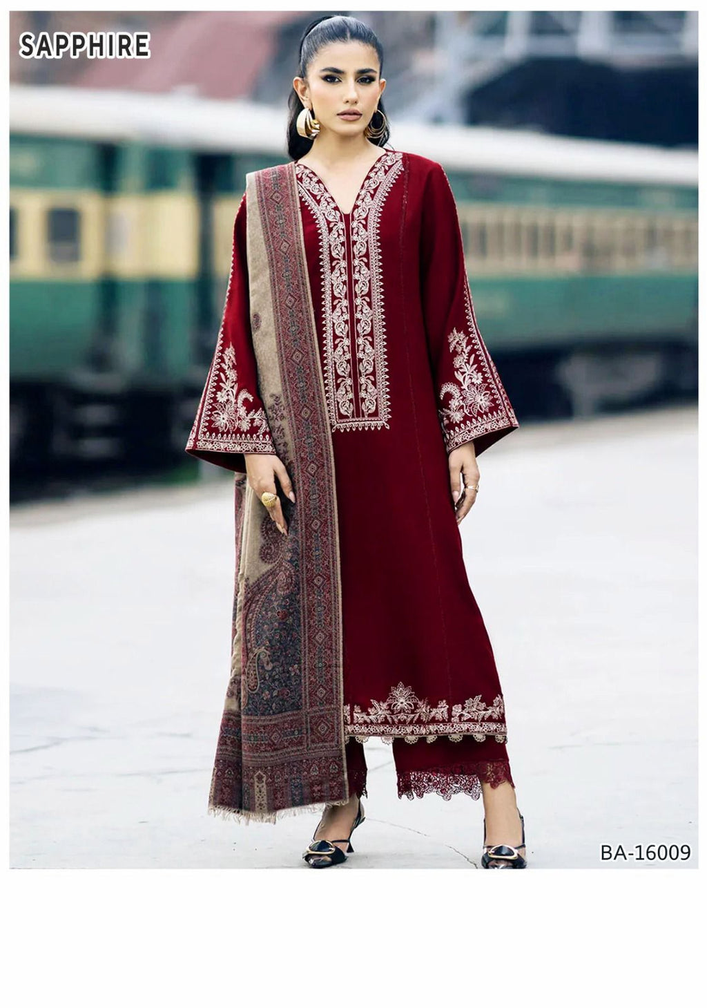 SAPPHIRE EMBROIDERED 2PC LAWN
