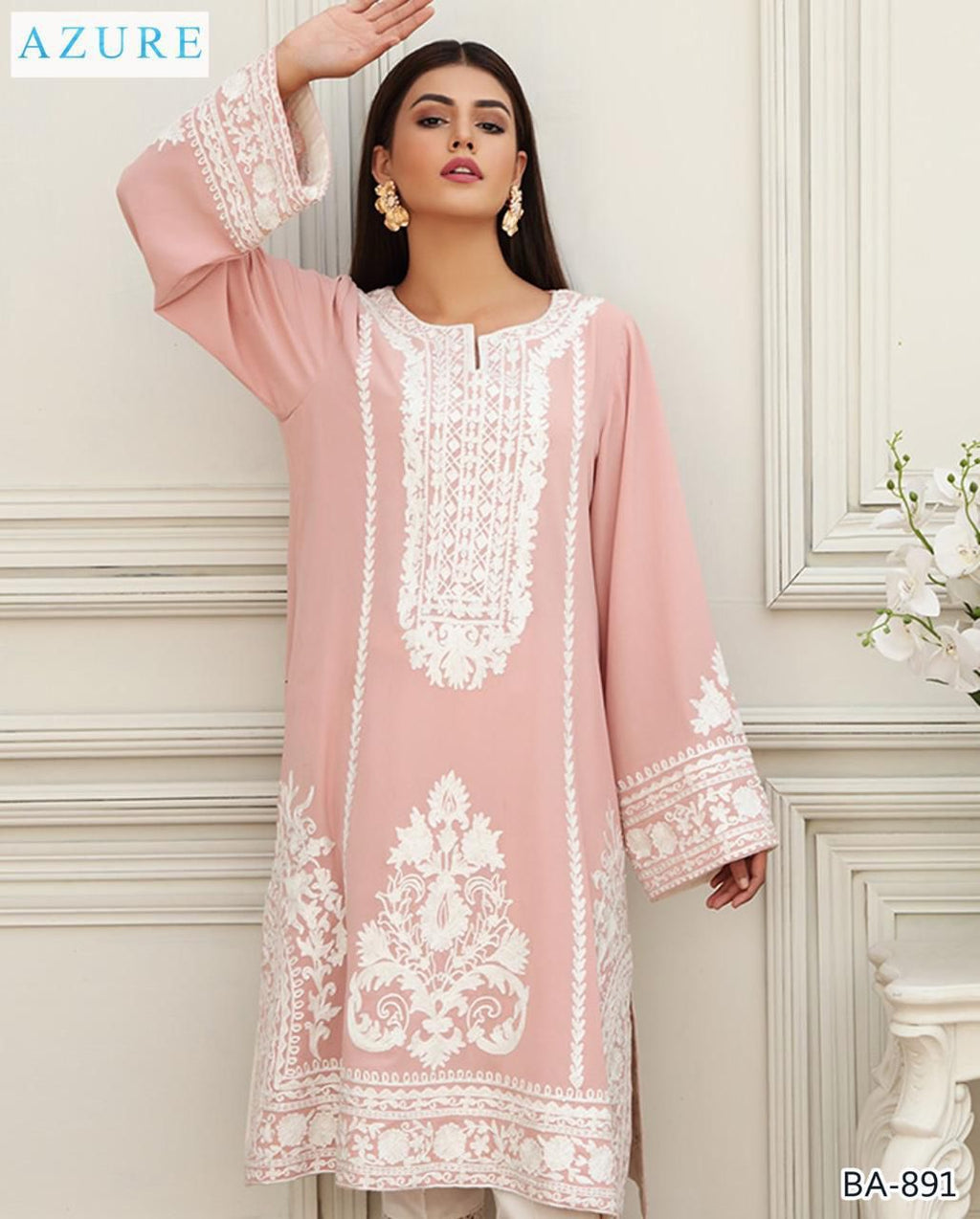 AZURE EMBROIDERED 2PC LAWN