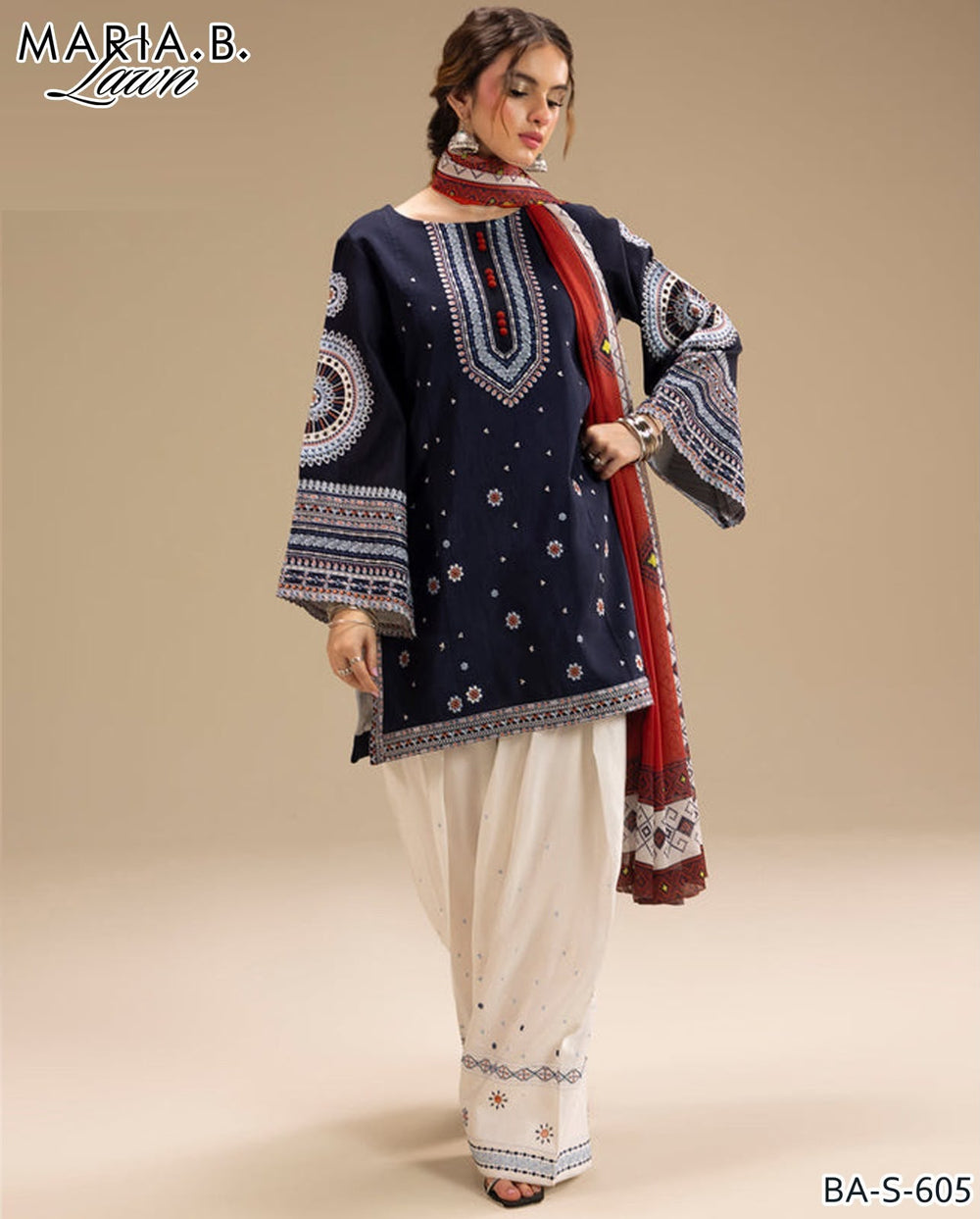 MARIA.B EMBROIDED 3PC LAWN