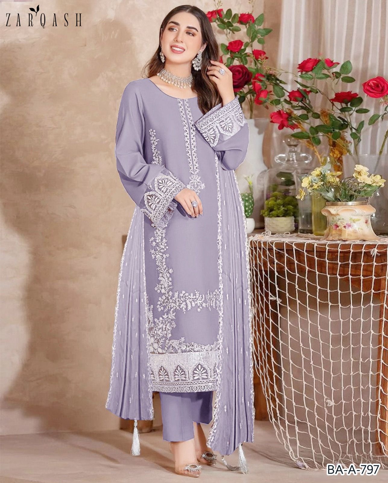 ZARQASH EMBROIDERED 3PC LAWN