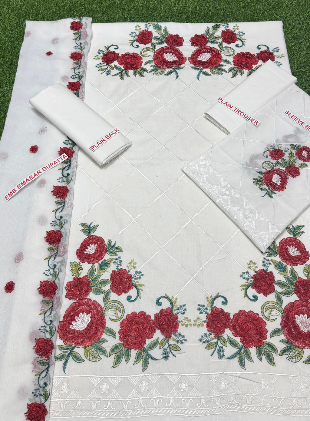 CHARIZMA EMBROIDERED 3PC LAWM