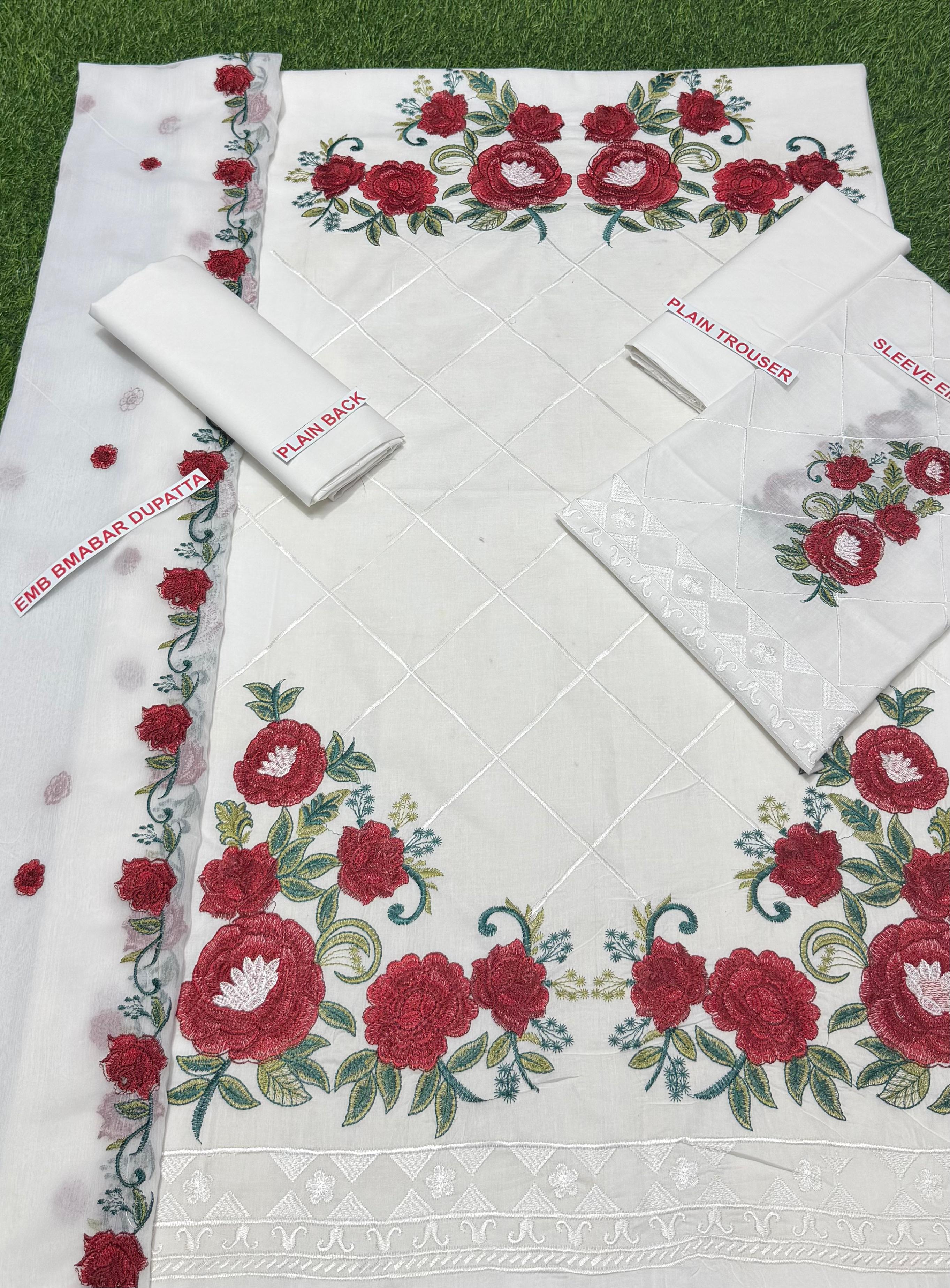 CHARIZMA EMBROIDERED 3PC LAWM