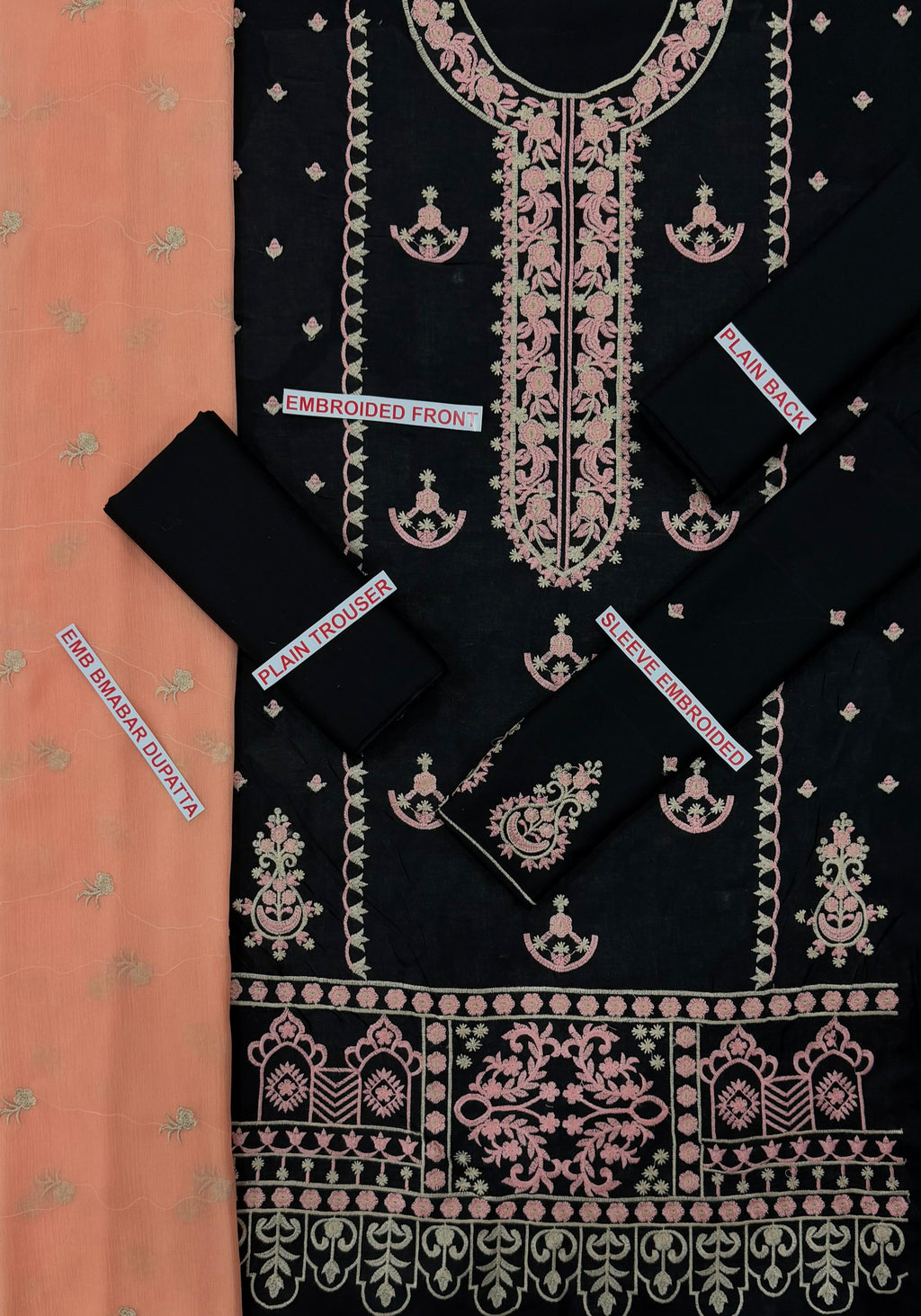 ZAIB Lawn Embroidered 3pc