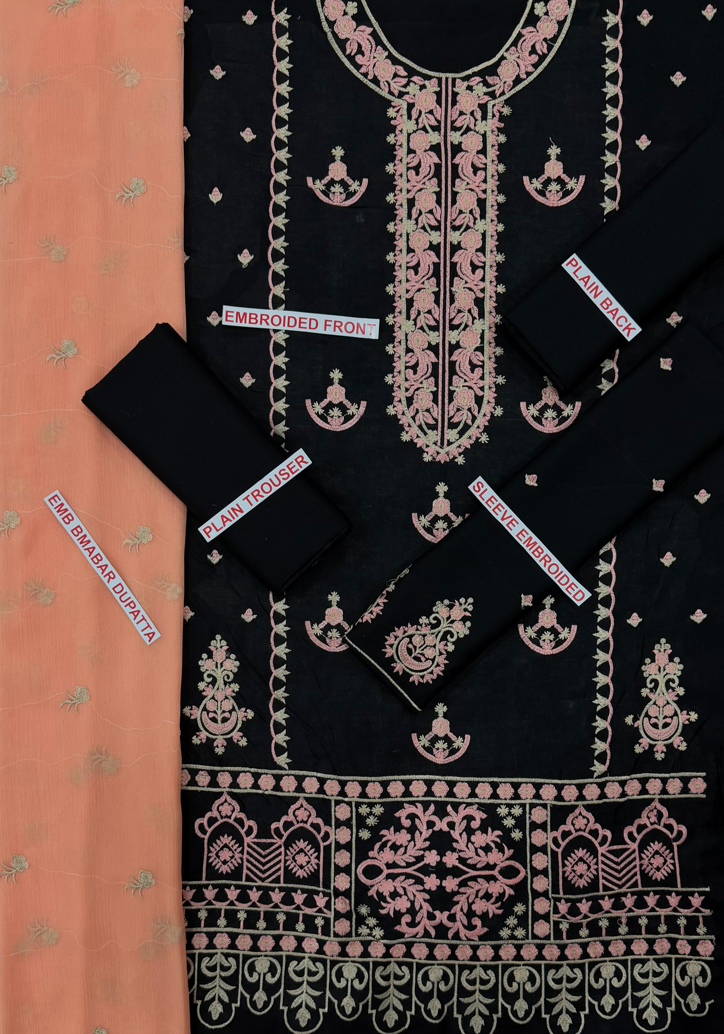 ZAIB Lawn Embroidered 3pc