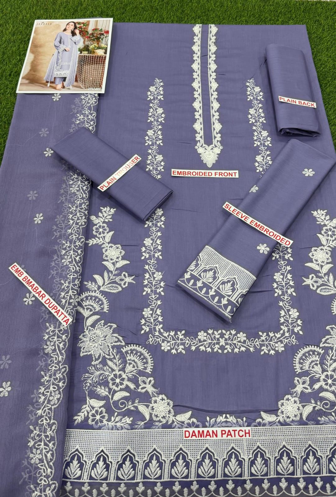 ZARQASH EMBROIDERED 3PC LAWN