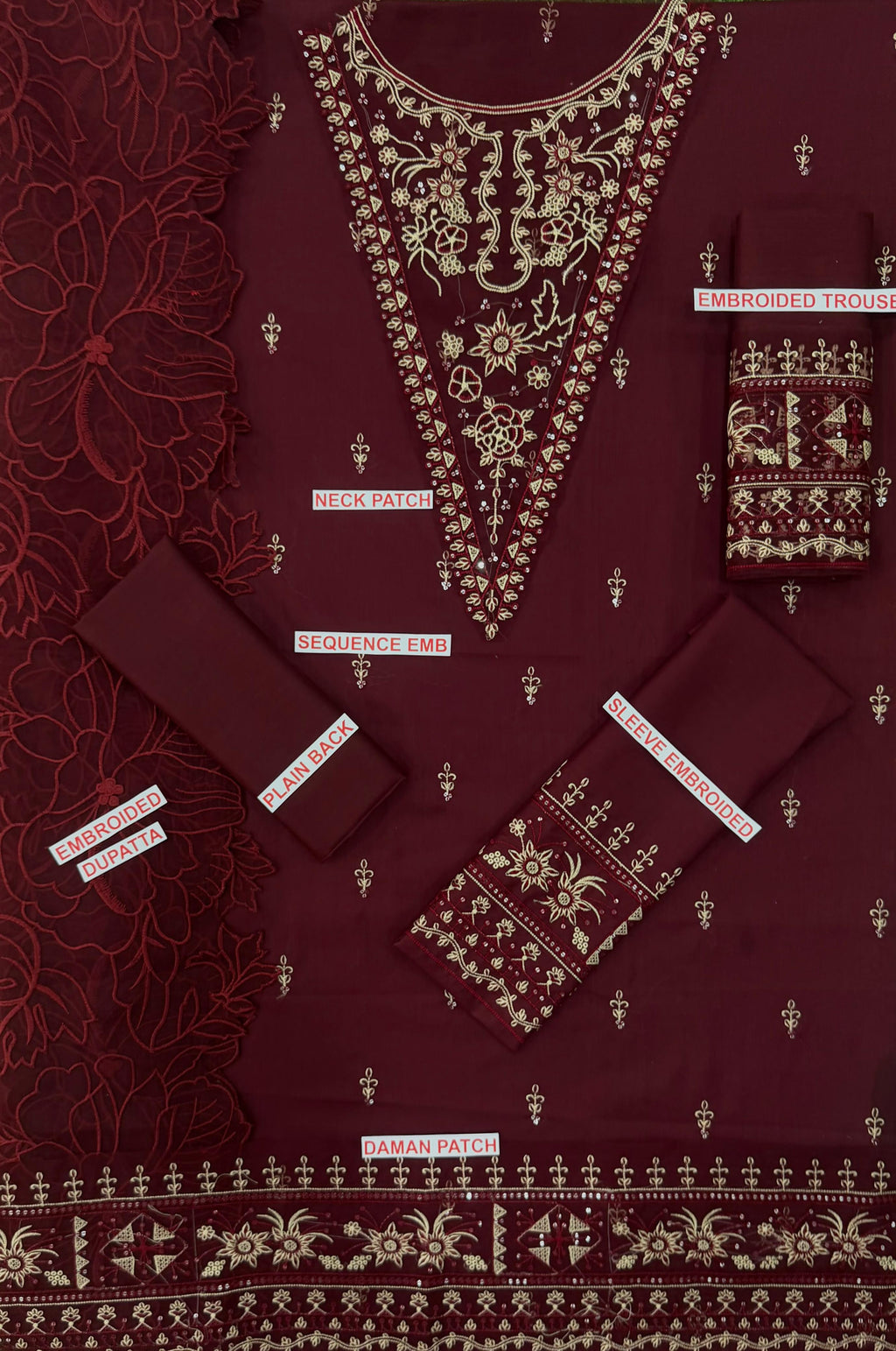 ALLYS EMBROIDERED 3PC LAWN
