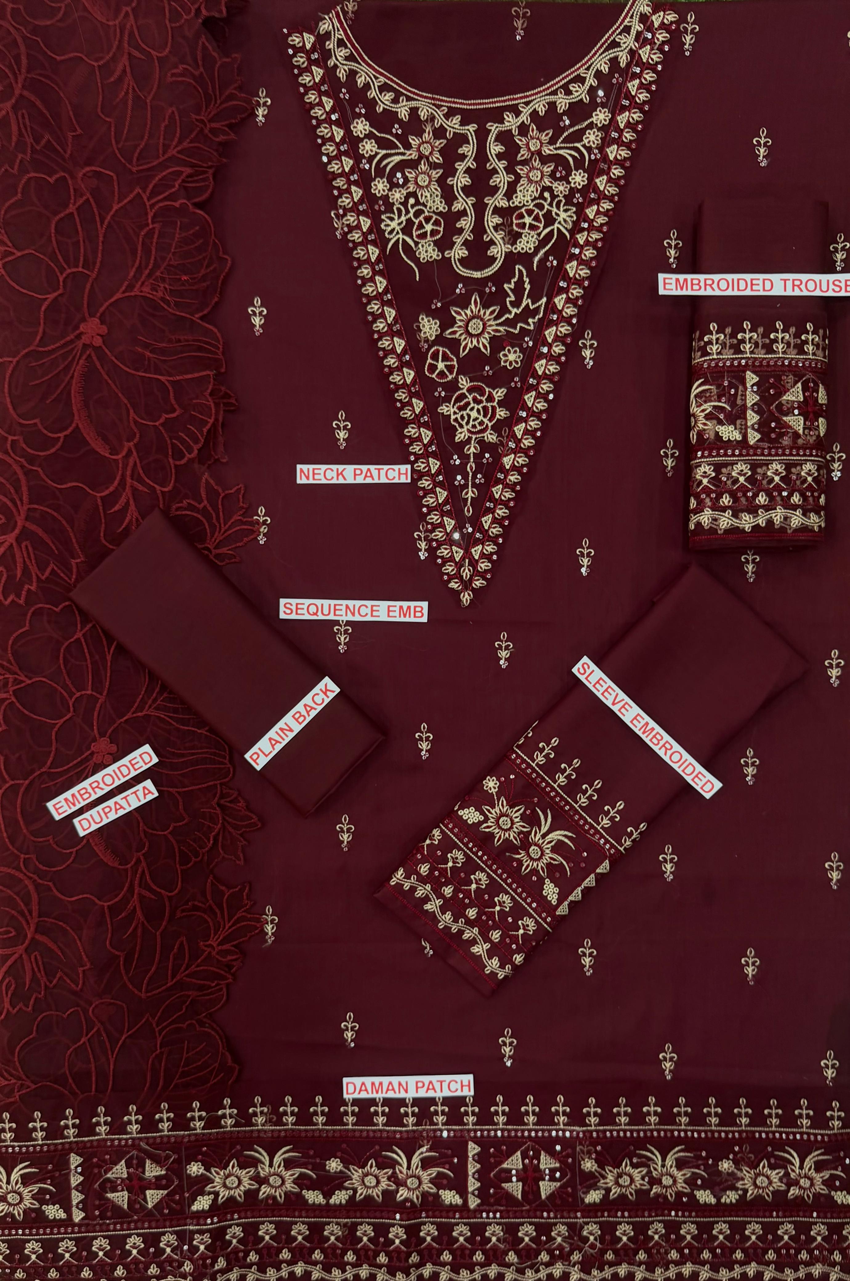 ALLYS EMBROIDERED 3PC LAWN