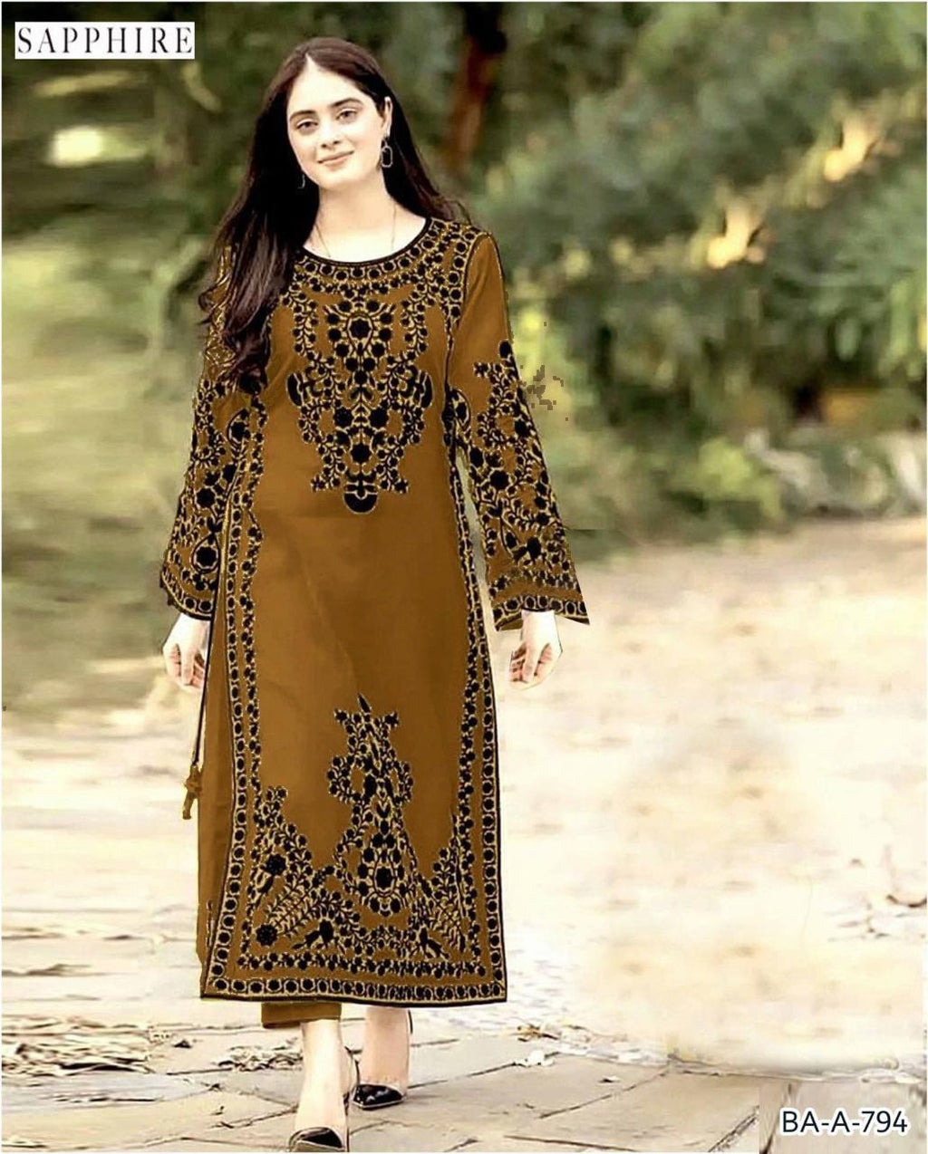 SAPPHIRE EMBROIDERED 2PC LAWN