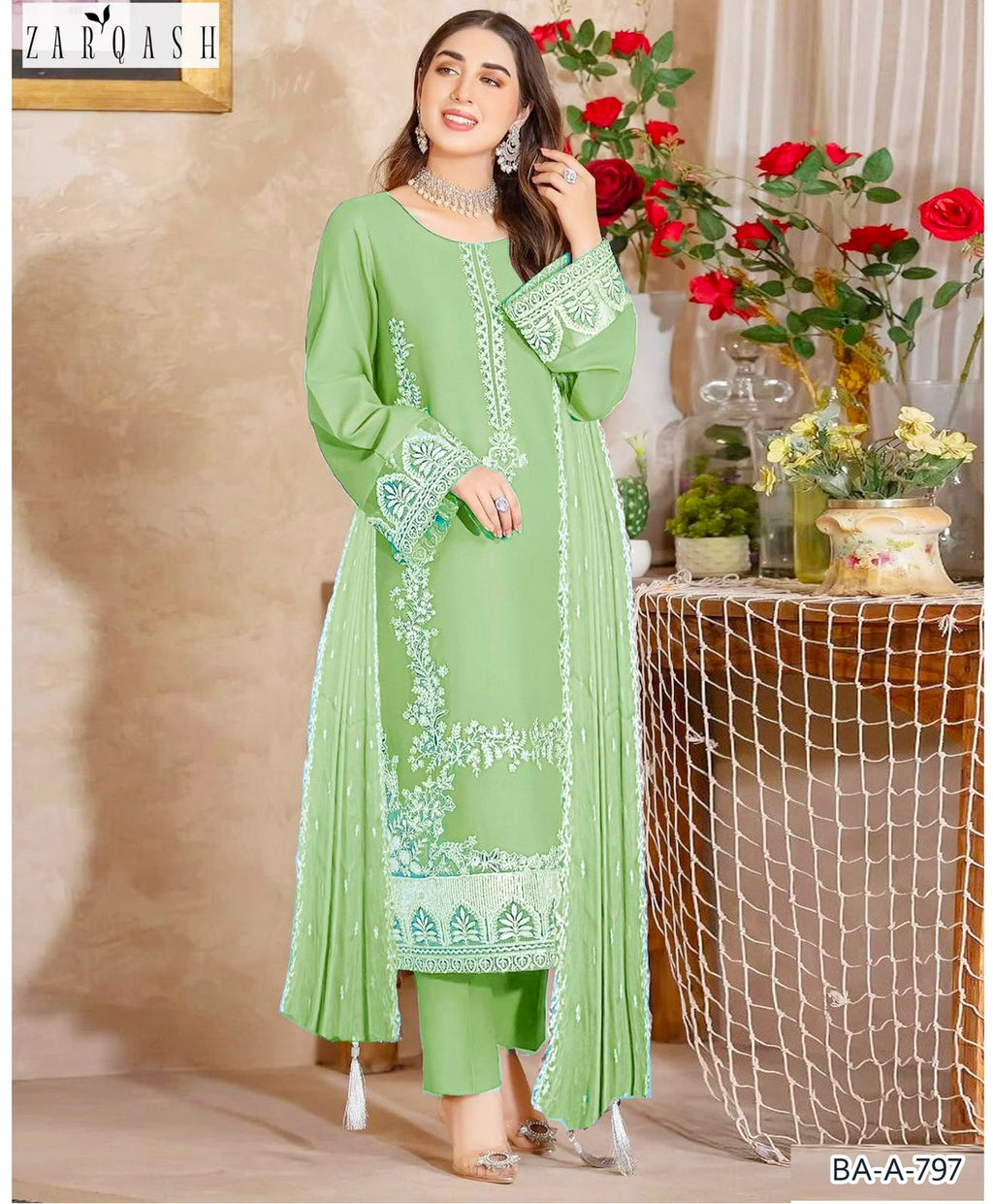 Zarqash Emb 3pc lawn