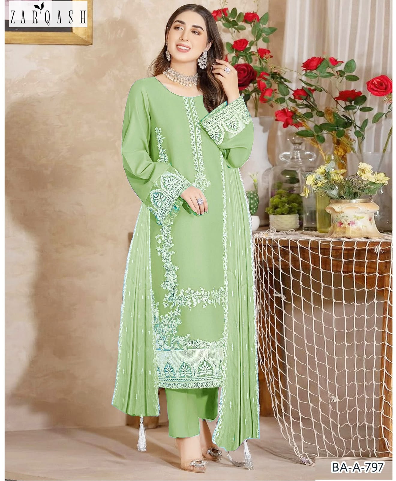 Zarqash Emb 3pc lawn
