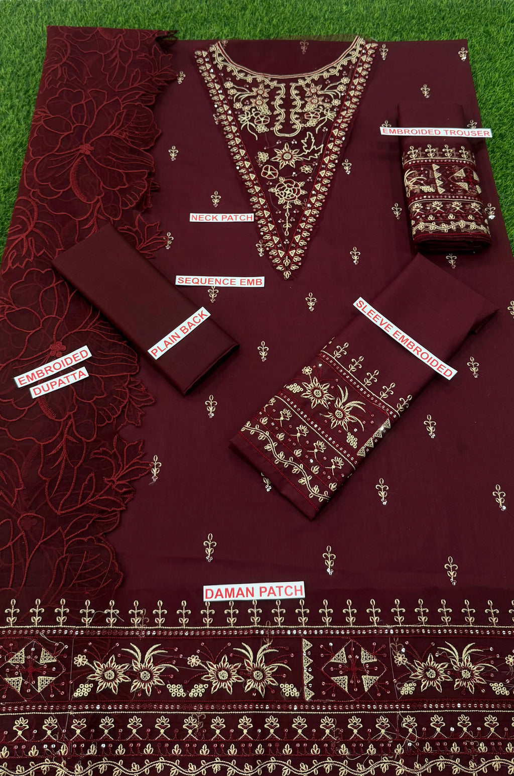 ALLYS EMBROIDERED 3PC LAWN