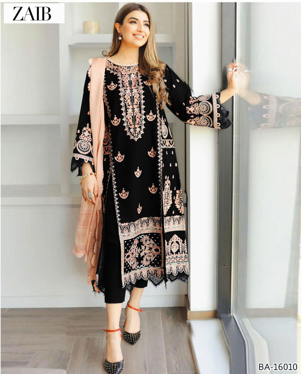 ZAIB Lawn Embroidered 3pc