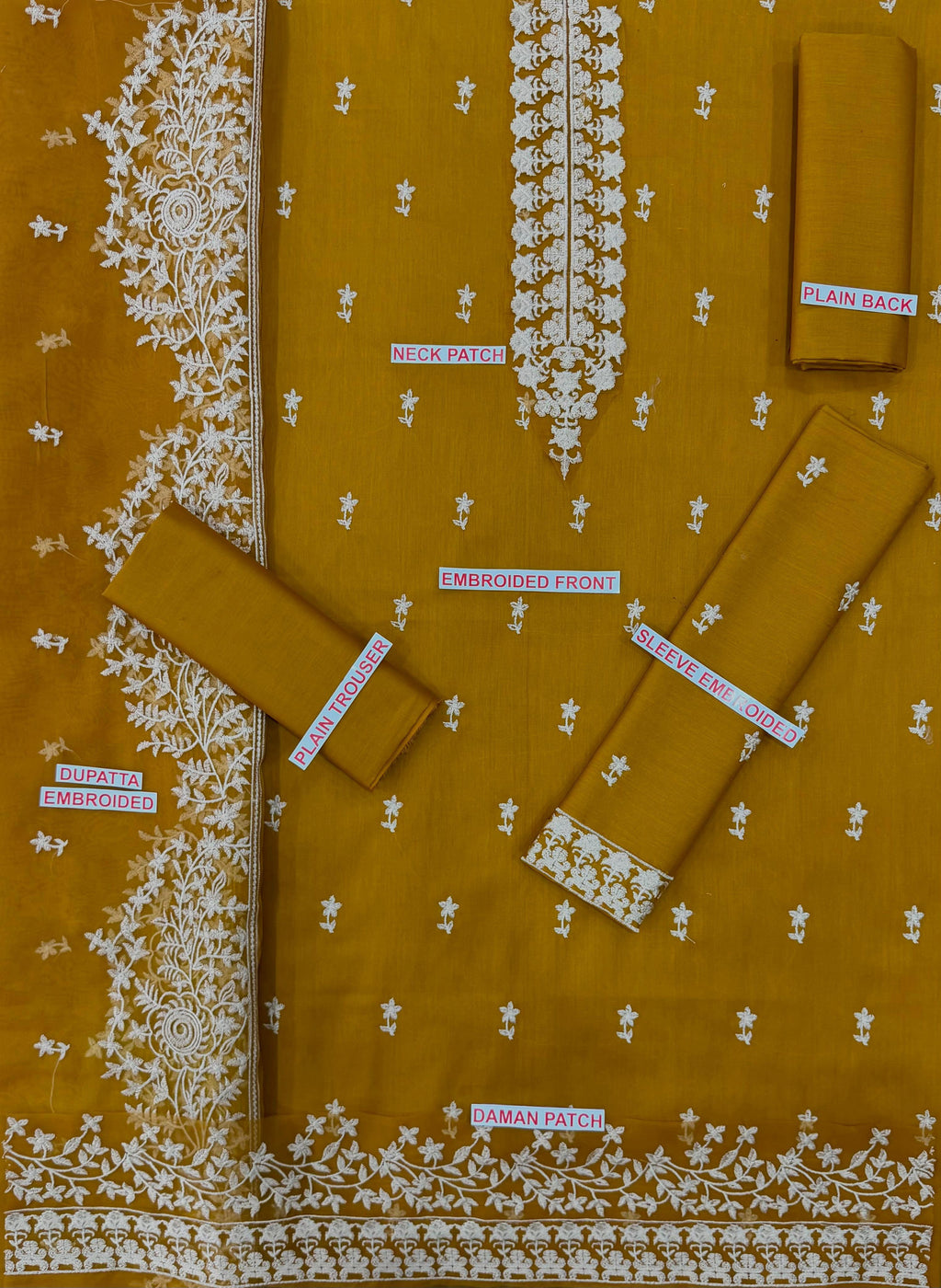 Cross stitch Embroidered 3pc lawn