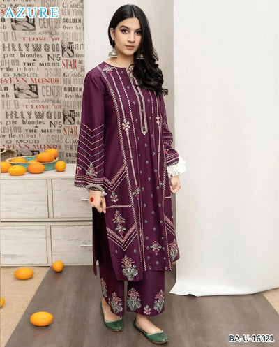 AZURE EMBROIDERED 2PC LAWN