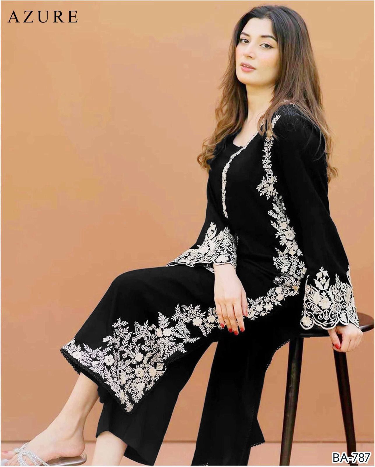 AZURE EMBROIDERED 2PC LAWN