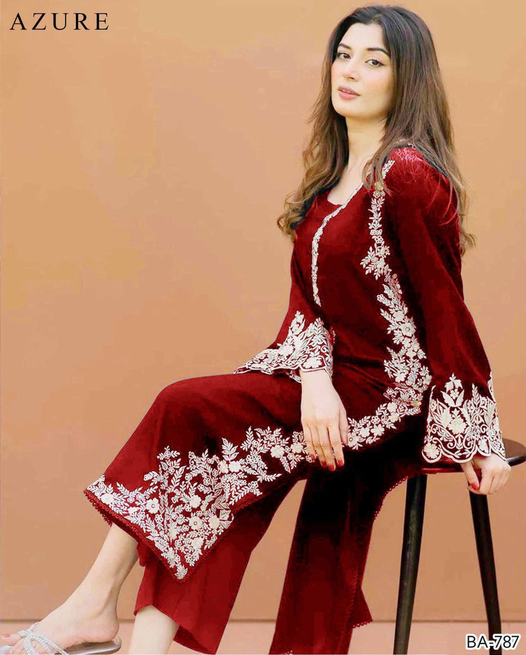 AZURE EMBROIDERED 2PC LAWN
