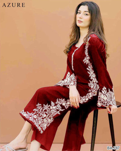 AZURE EMBROIDERED 2PC LAWN