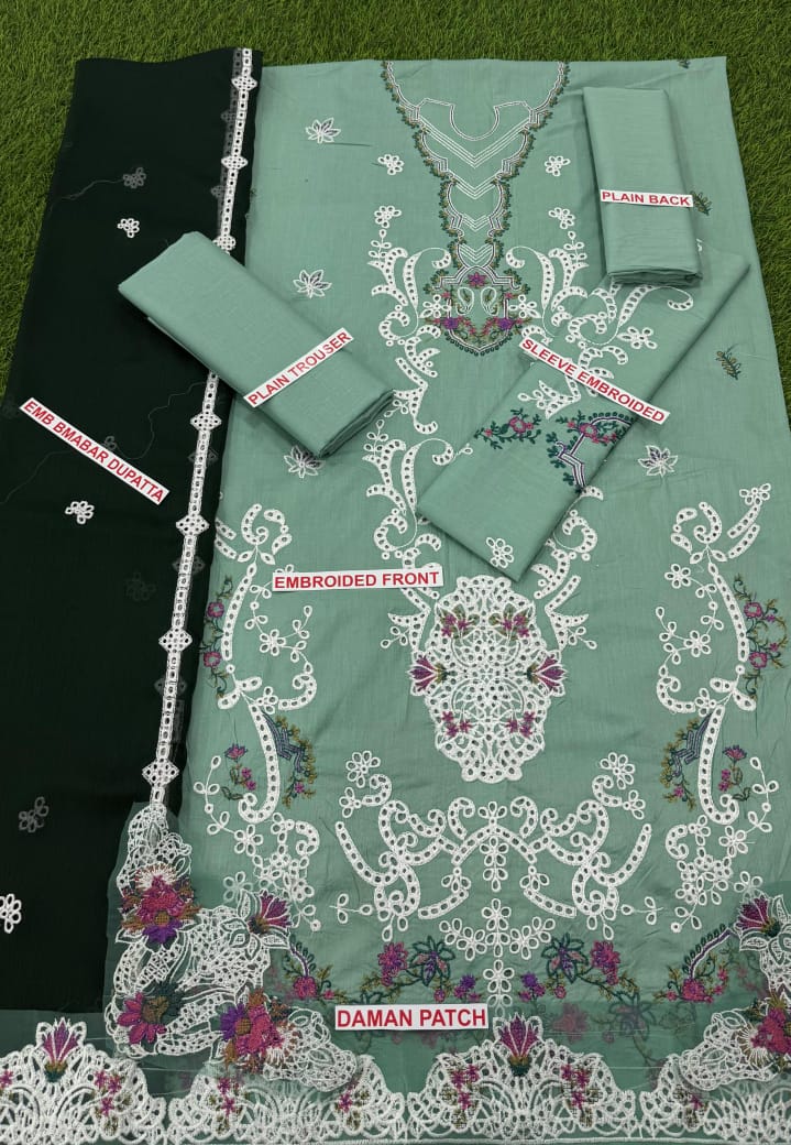 QALAMKAR EMBROIDERED 3PC LAWN