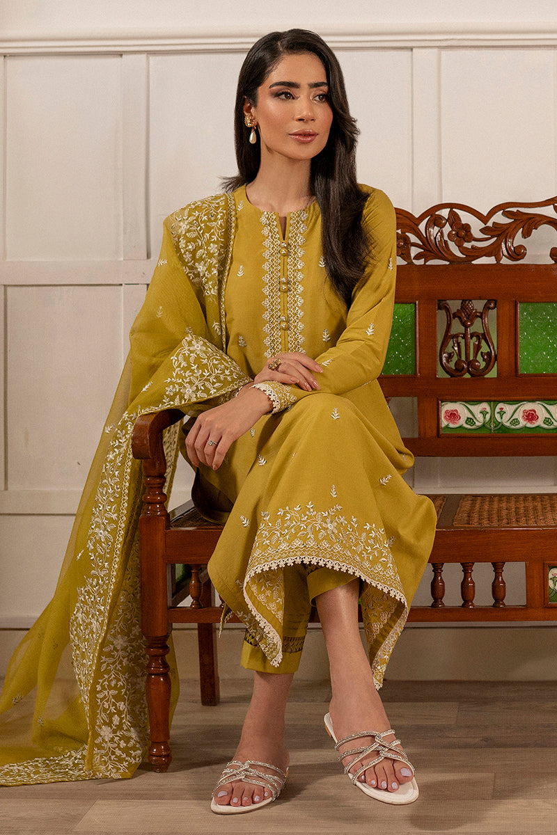 Cross stitch Embroidered 3pc lawn