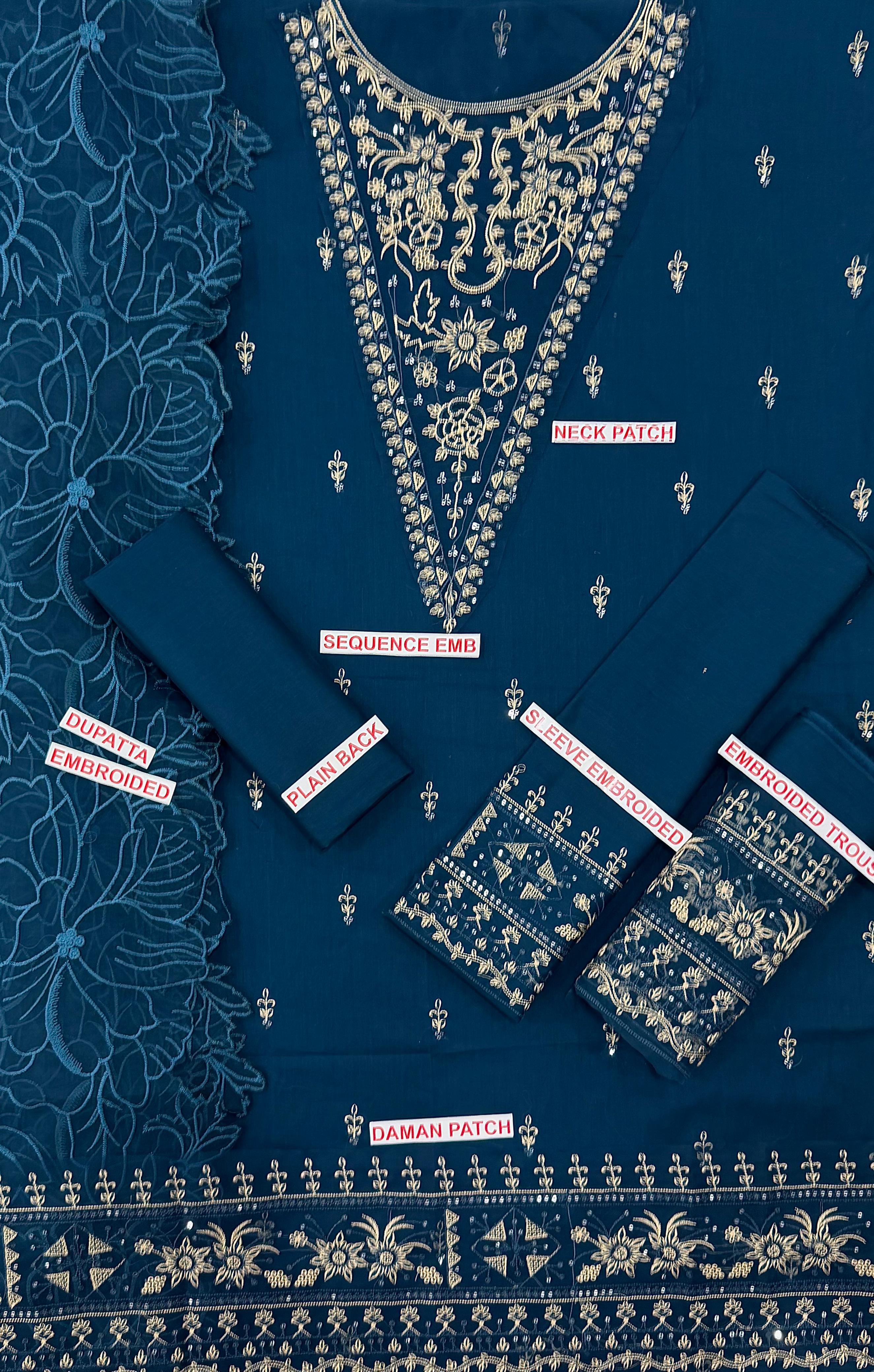 ALLYS EMBROIDERED 3PC LAWN