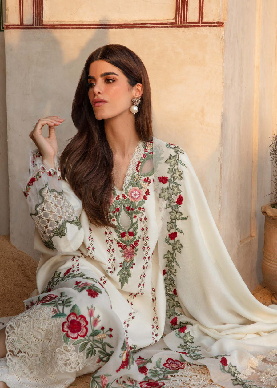 CRIMSON EMBROIDERED 3pc lawn
