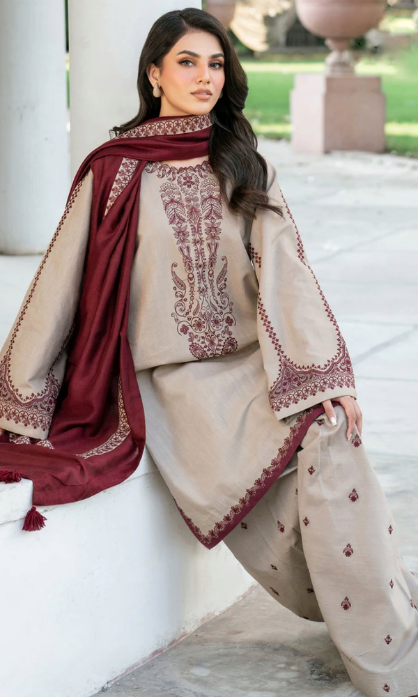 BROQUE EMBROIDERED 3PC LAWN