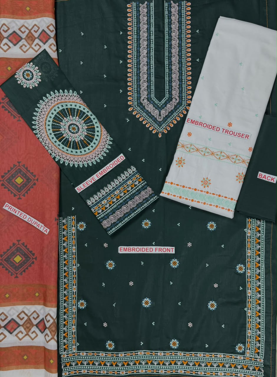 MARIA.B LAWN EMBROIDED 3PC