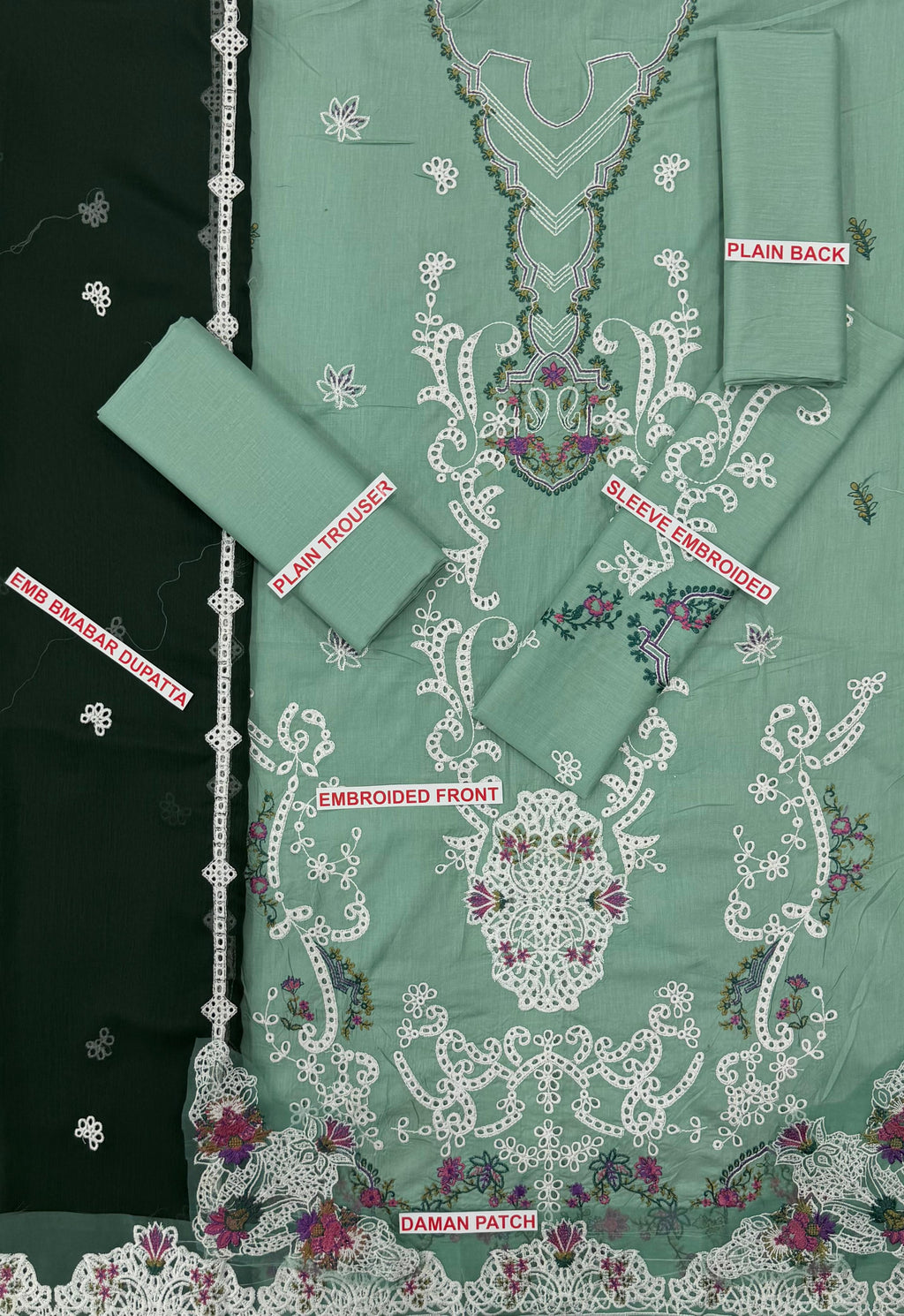 QALAMKAR EMBROIDERED 3PC LAWN