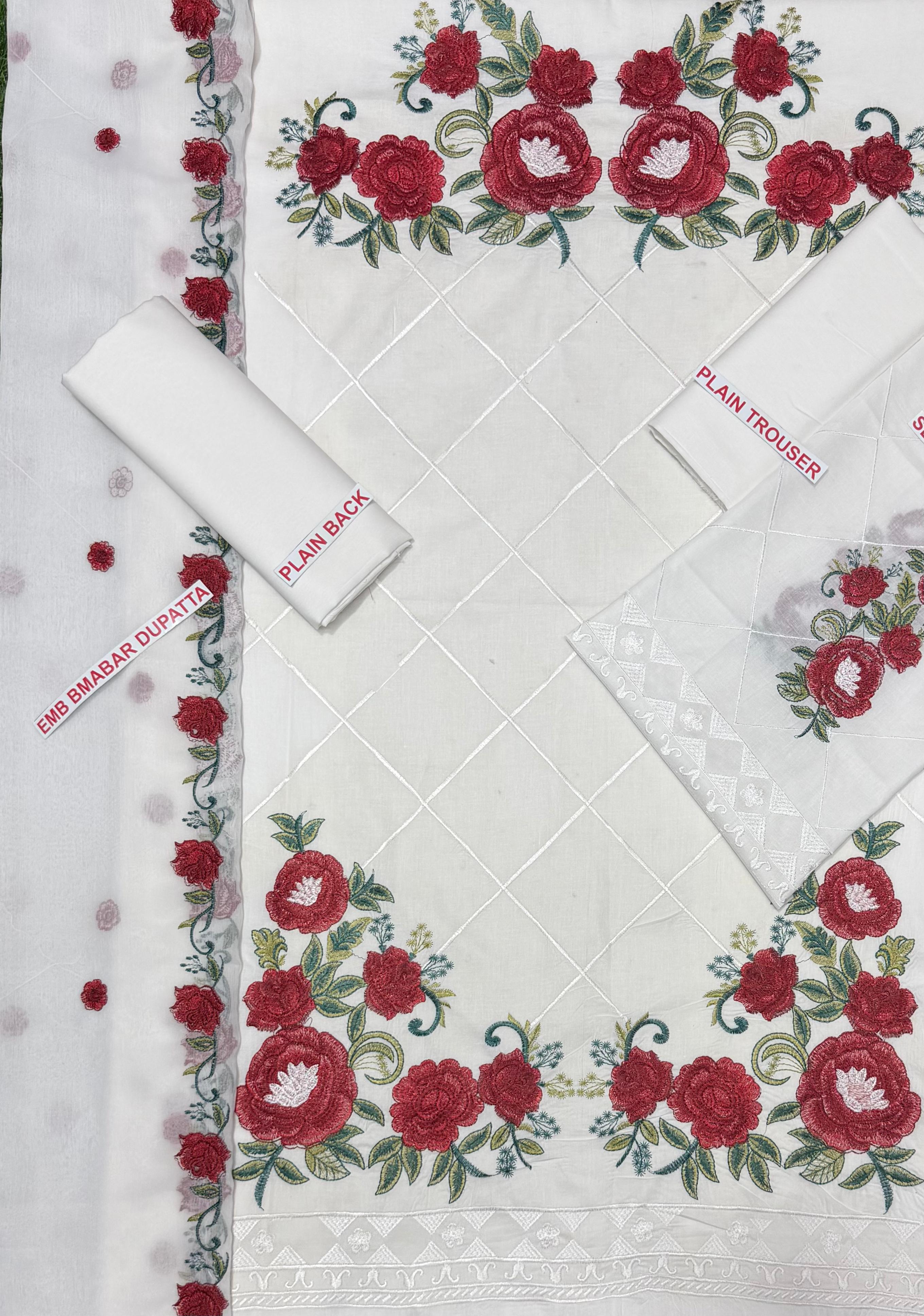 CHARIZMA EMBROIDERED 3PC LAWM