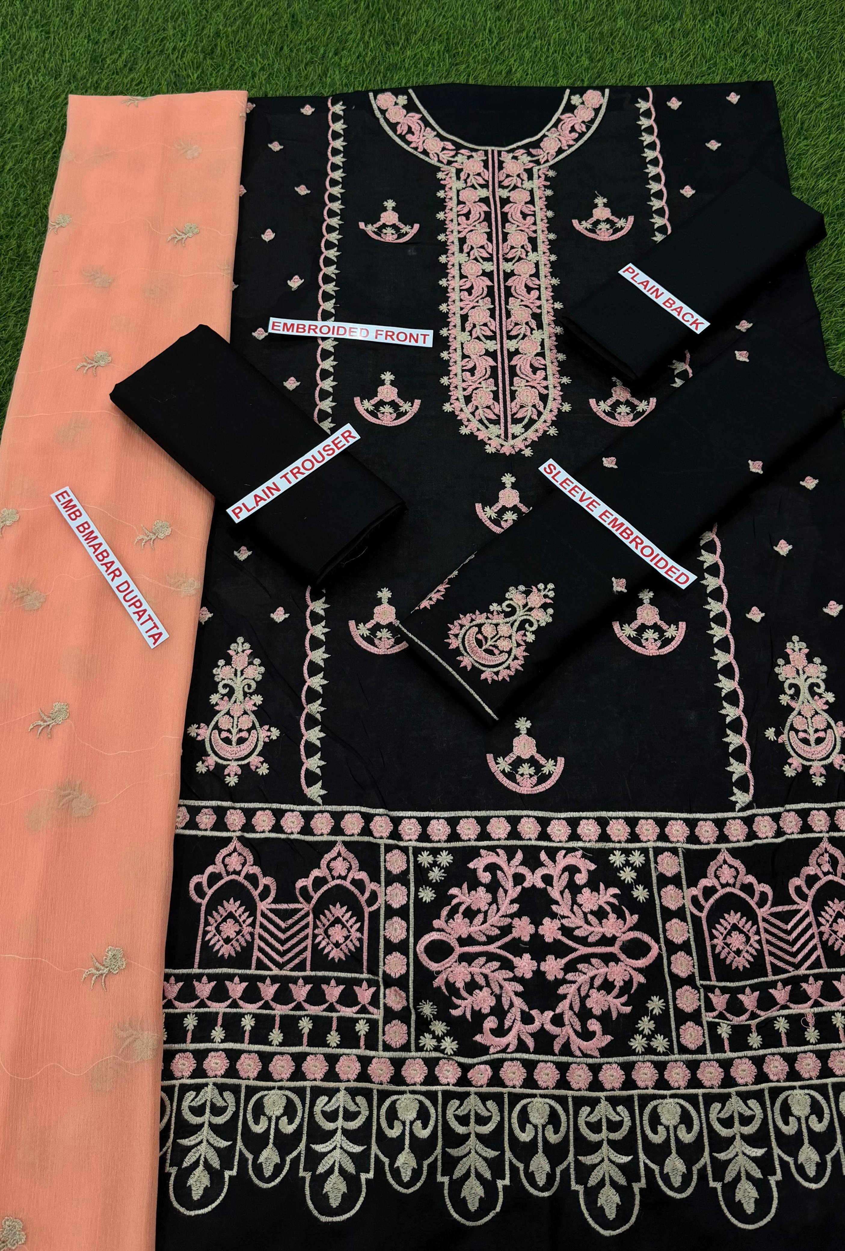 ZAIB Lawn Embroidered 3pc